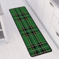 Green Stewart Tartan Pattern Print Long Kitchen Mat