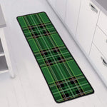 Green Stewart Tartan Pattern Print Long Kitchen Mat
