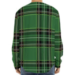 Green Stewart Tartan Pattern Print Long Sleeve Baseball Jersey