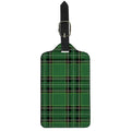 Green Stewart Tartan Pattern Print Luggage Tag