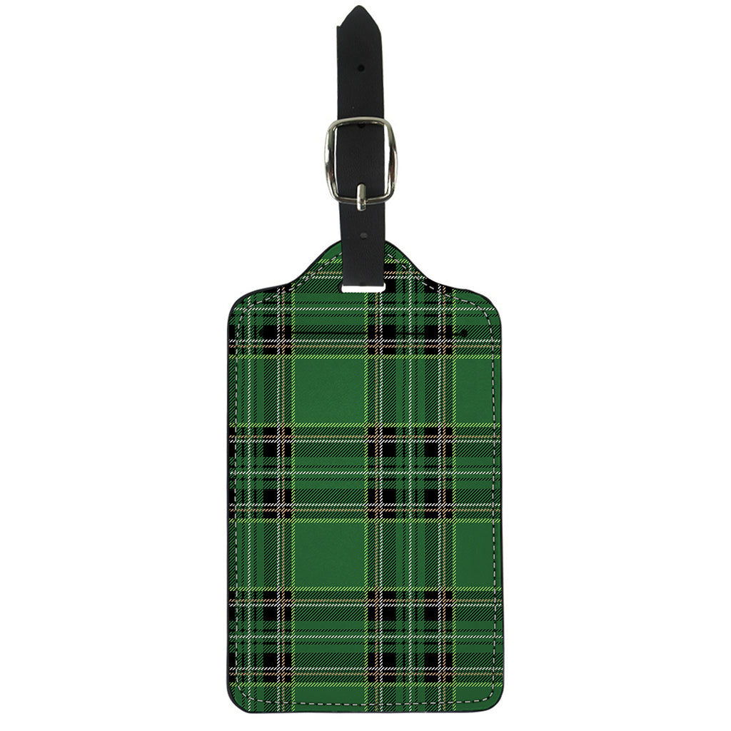 Green Stewart Tartan Pattern Print Luggage Tag