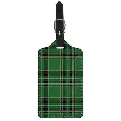 Green Stewart Tartan Pattern Print Luggage Tag