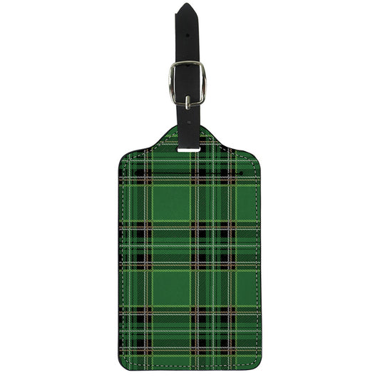 Green Stewart Tartan Pattern Print Luggage Tag