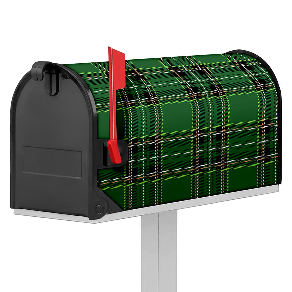 Green Stewart Tartan Pattern Print Mailbox Cover