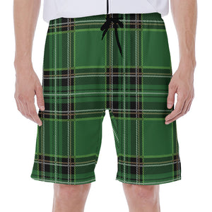 Green Stewart Tartan Pattern Print Men's Beach Shorts