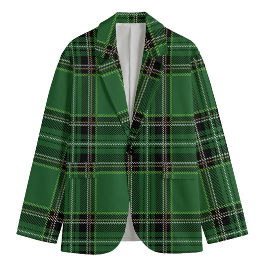 Green Stewart Tartan Pattern Print Men's Blazer