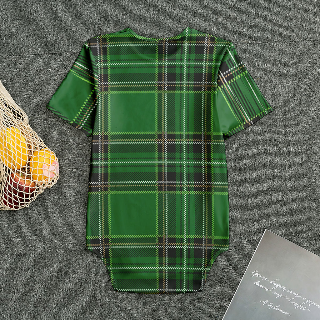 Green Stewart Tartan Pattern Print Men's Bodysuit