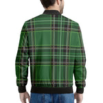 Green Stewart Tartan Pattern Print Men's Bomber Jacket