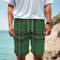 Green Stewart Tartan Pattern Print Men's Cargo Shorts