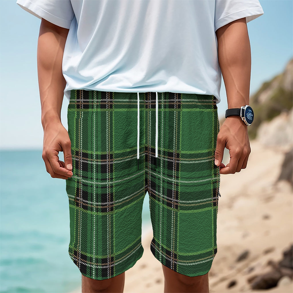 Green Stewart Tartan Pattern Print Men's Cargo Shorts