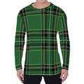Green Stewart Tartan Pattern Print Men's Long Sleeve T-Shirt