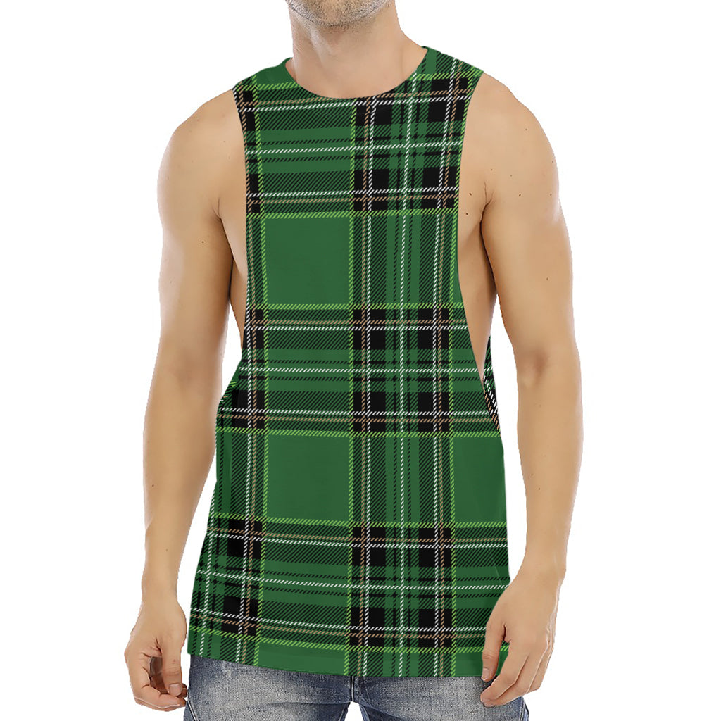 Green Stewart Tartan Pattern Print Men's Muscle Tank Top