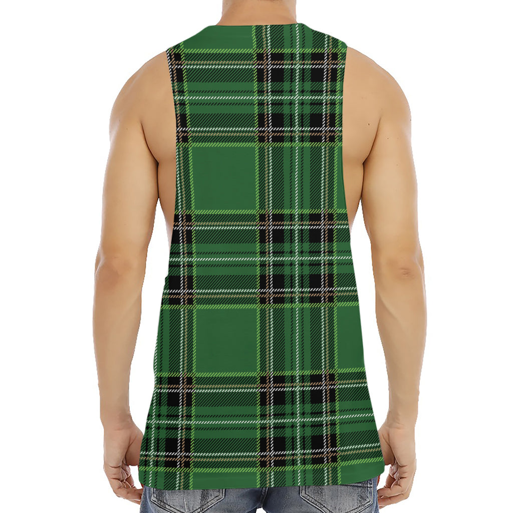 Green Stewart Tartan Pattern Print Men's Muscle Tank Top