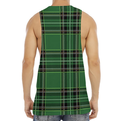 Green Stewart Tartan Pattern Print Men's Muscle Tank Top