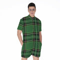 Green Stewart Tartan Pattern Print Men's Romper