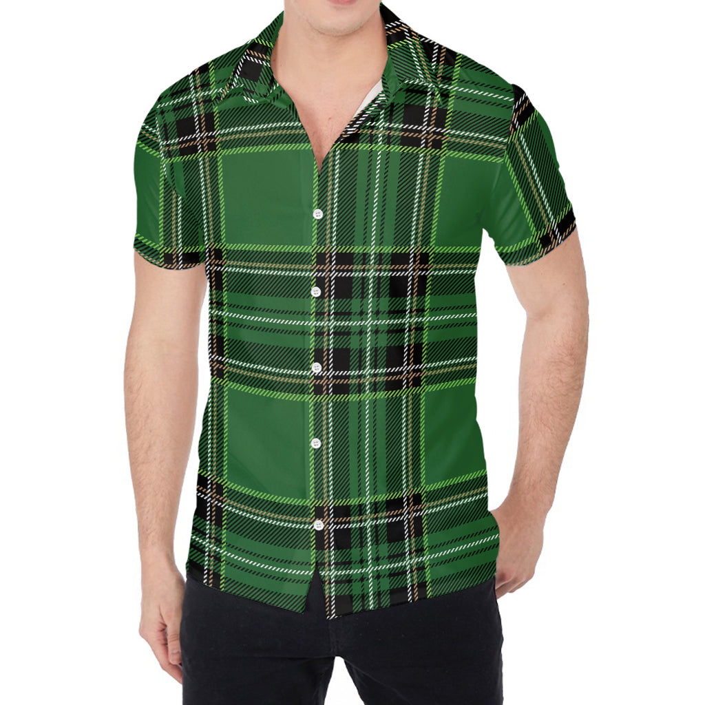 Green Stewart Tartan Pattern Print Men's Shirt