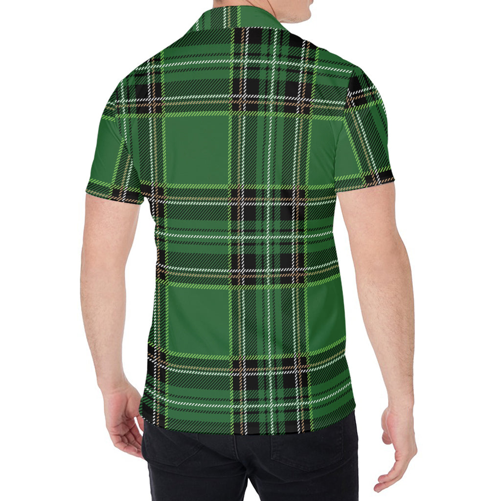 Green Stewart Tartan Pattern Print Men's Shirt