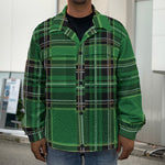 Green Stewart Tartan Pattern Print Men's Shirt Jacket