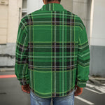 Green Stewart Tartan Pattern Print Men's Shirt Jacket