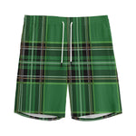 Green Stewart Tartan Pattern Print Men's Sports Shorts