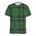 Green Stewart Tartan Pattern Print Men's Athletic T-Shirt