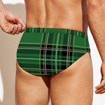 Green Stewart Tartan Pattern Print Men's Swim Briefs