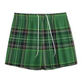 Green Stewart Tartan Pattern Print Mesh Shorts