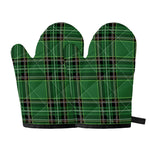 Green Stewart Tartan Pattern Print Oven Mitts