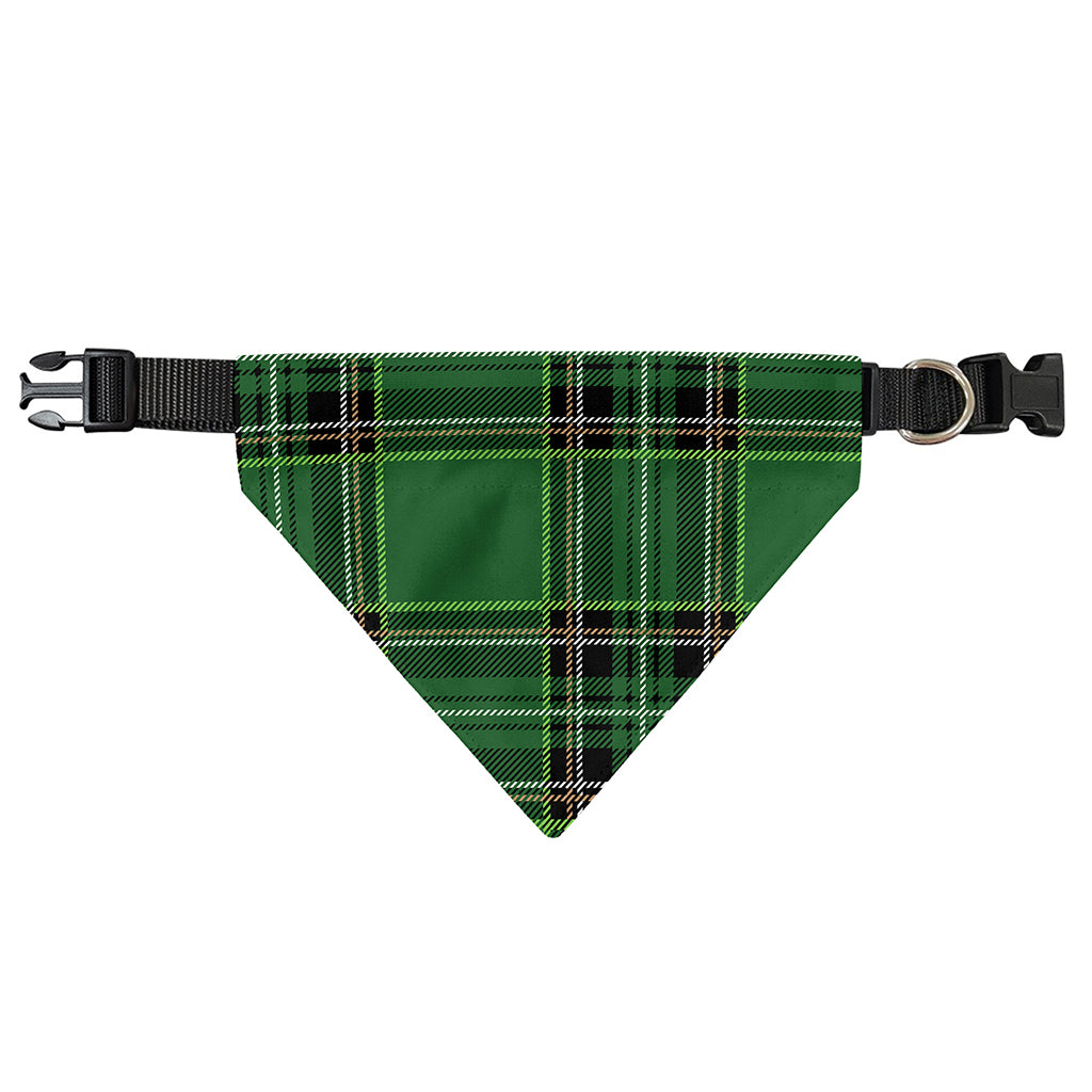 Green Stewart Tartan Pattern Print Over The Collar Dog Bandana