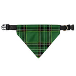 Green Stewart Tartan Pattern Print Over The Collar Dog Bandana