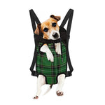 Green Stewart Tartan Pattern Print Pet Carrier Backpack