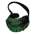 Green Stewart Tartan Pattern Print Pet Sling Carrier