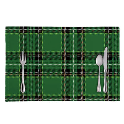 Green Stewart Tartan Pattern Print Placemat