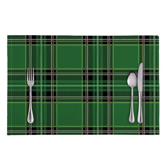 Green Stewart Tartan Pattern Print Placemat