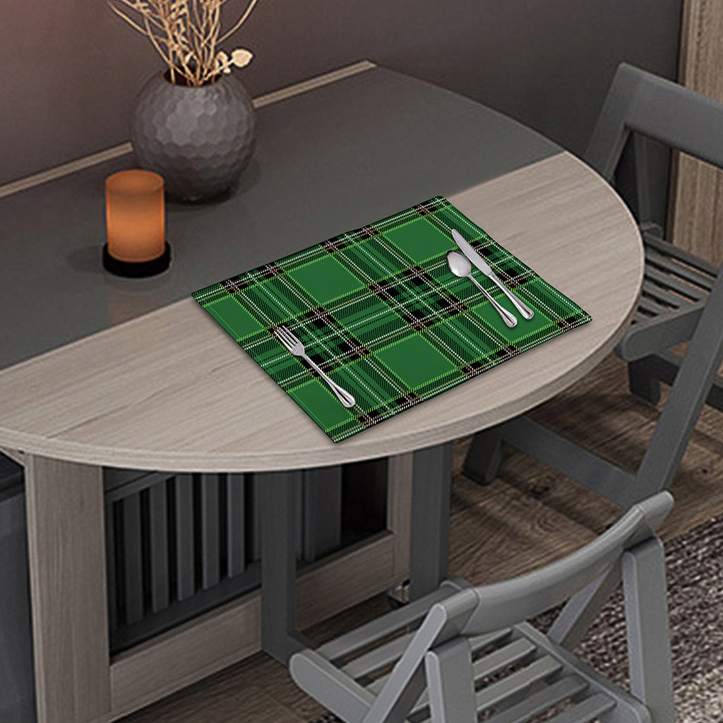 Green Stewart Tartan Pattern Print Placemat
