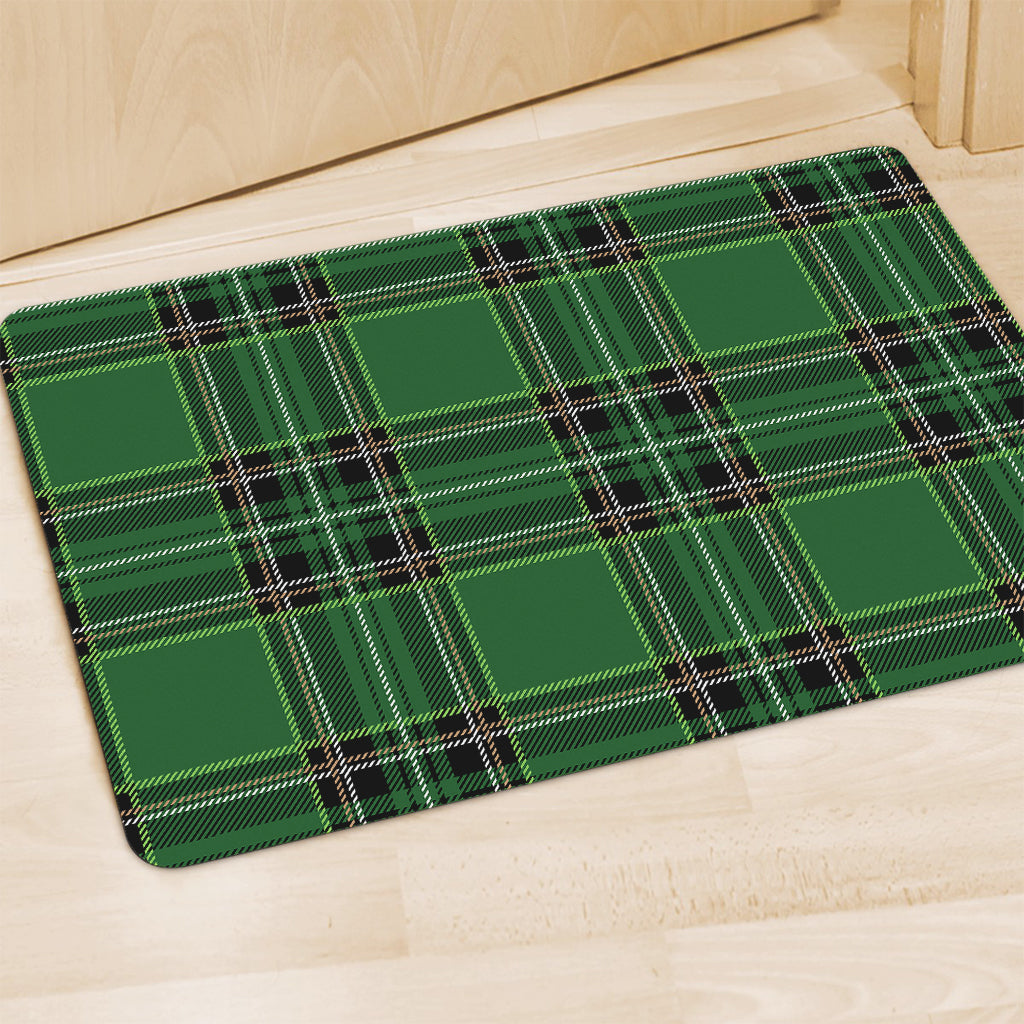 Green Stewart Tartan Pattern Print Polyester Doormat