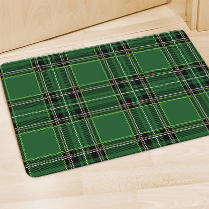 Green Stewart Tartan Pattern Print Polyester Doormat