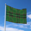 Green Stewart Tartan Pattern Print Polyester Flag