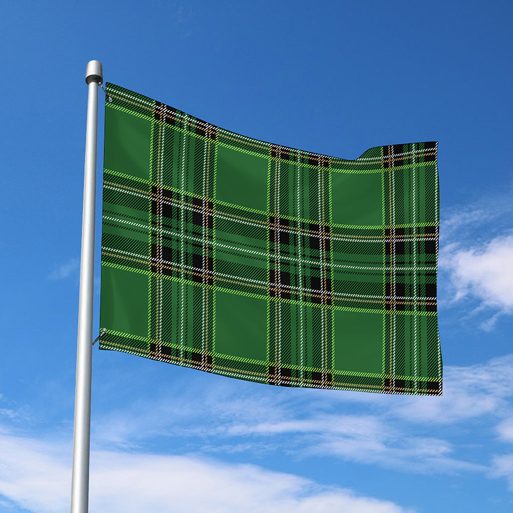 Green Stewart Tartan Pattern Print Polyester Flag
