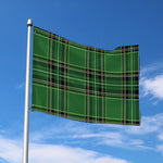 Green Stewart Tartan Pattern Print Polyester Flag