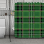 Green Stewart Tartan Pattern Print Polyester Shower Curtain