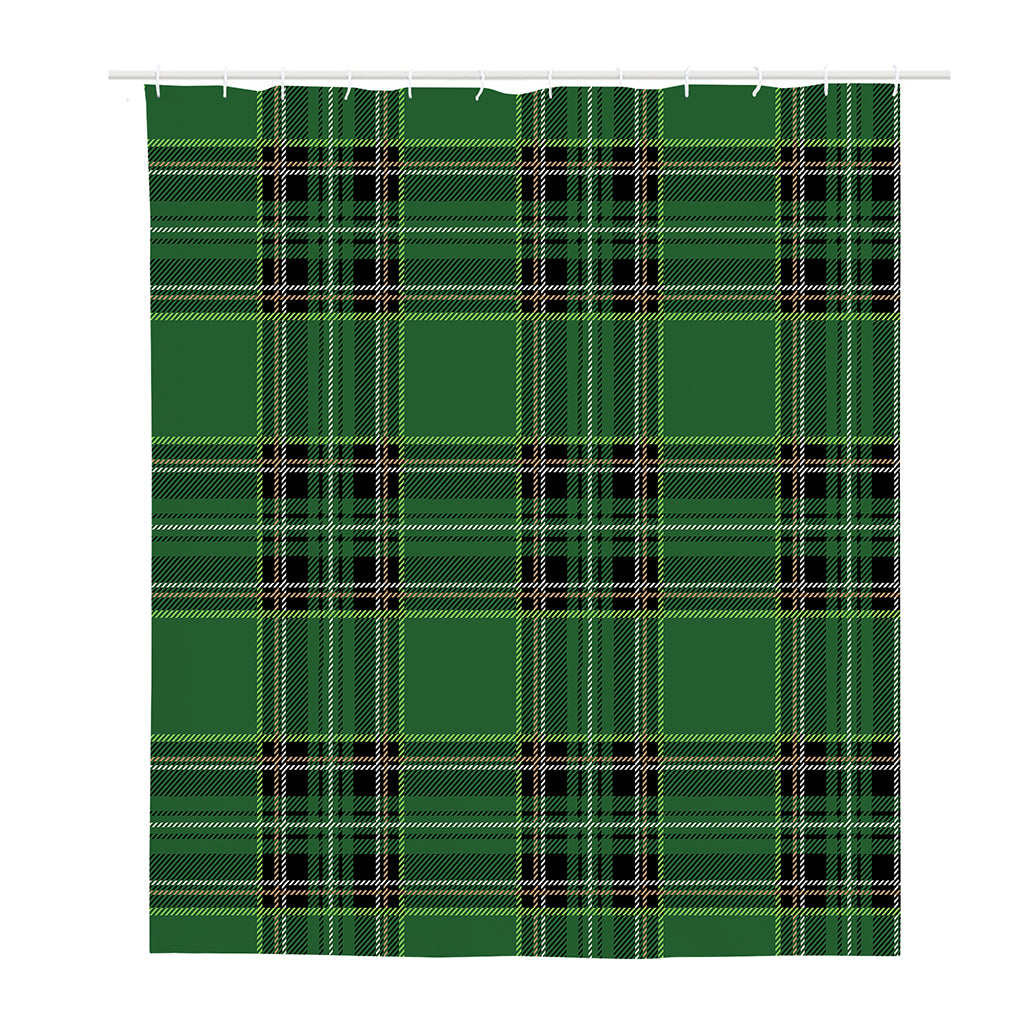 Green Stewart Tartan Pattern Print Polyester Shower Curtain