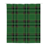 Green Stewart Tartan Pattern Print Polyester Shower Curtain