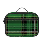 Green Stewart Tartan Pattern Print Portable Lunch Bag