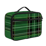 Green Stewart Tartan Pattern Print Portable Lunch Bag