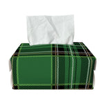 Green Stewart Tartan Pattern Print Rectangle Tissue Box Cover
