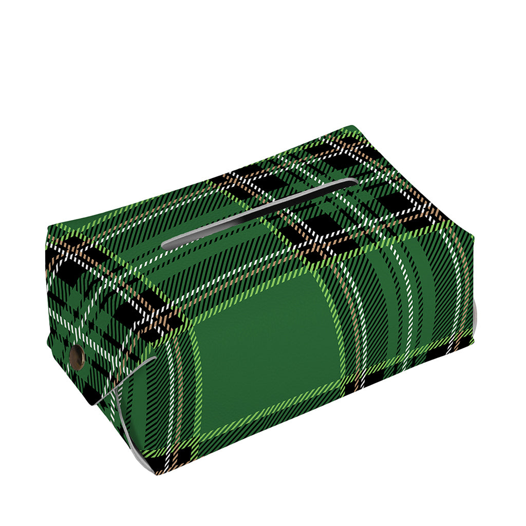 Green Stewart Tartan Pattern Print Rectangle Tissue Box Cover