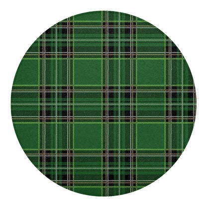 Green Stewart Tartan Pattern Print Round Blanket
