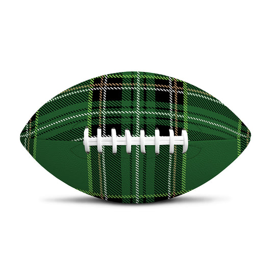 Green Stewart Tartan Pattern Print Rugby Ball