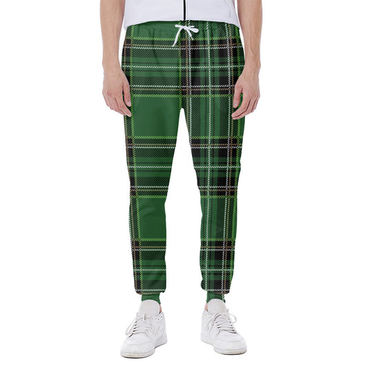 Green Stewart Tartan Pattern Print Scuba Joggers